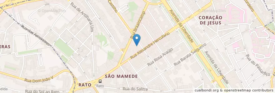Mapa de ubicacion de Junta de Freguesia de Santo António (Departamento de Recursos Humanos) en Portugal, Metropolregion Lissabon, Lissabon, Großraum Lissabon, Lissabon, Santo António.