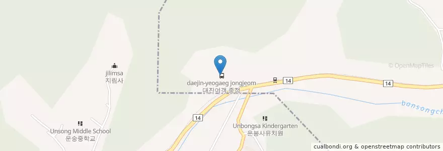Mapa de ubicacion de 대진여객 종점 en 韩国/南韓, 釜山, 海雲臺區, 철마면.