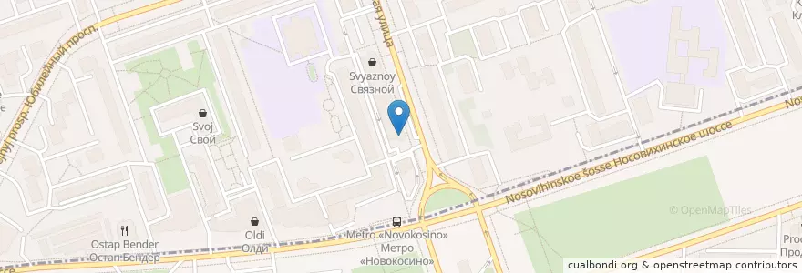 Mapa de ubicacion de Pronto en Rússia, Distrito Federal Central, Москва, Городской Округ Реутов, Восточный Административный Округ, Район Новокосино.