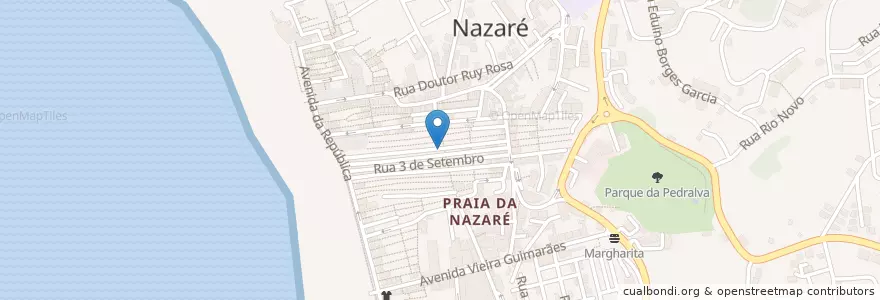 Mapa de ubicacion de Rosa dos Ventos en Portugal, Centro, Leiria, Oeste, Nazaré, Nazaré.