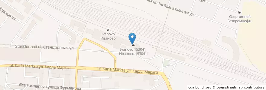 Mapa de ubicacion de Иваново 153041 en Russie, District Fédéral Central, Oblast D'Ivanovo, Ивановский Район, Городской Округ Иваново.