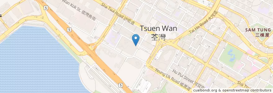 Mapa de ubicacion de 豚王 (荃灣) Butao @ Tsuen Wan en Chine, Guangdong, Hong Kong, Nouveaux Territoires, 荃灣區 Tsuen Wan District.