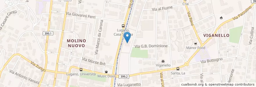 Mapa de ubicacion de Scuola d'arti e mestieri della sartoria Lugano en Schweiz, Tessin, Bezirk Lugano, Lugano, Circolo Di Lugano Ovest.