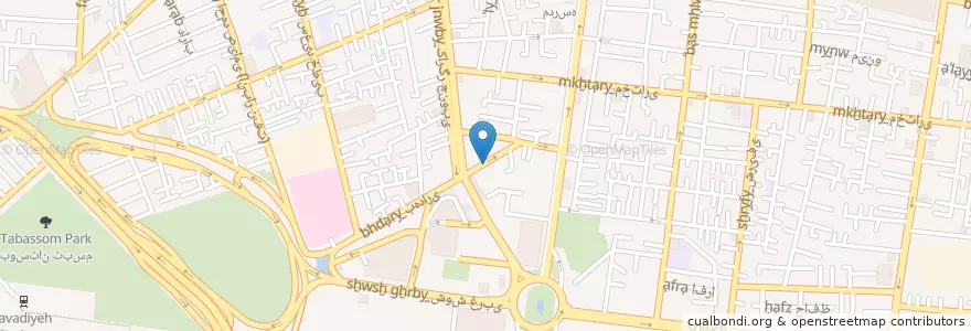 Mapa de ubicacion de داروخانه تربیت en Irán, Teherán, شهرستان تهران, Teherán, بخش مرکزی شهرستان تهران.