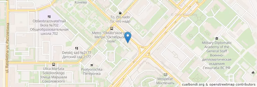 Mapa de ubicacion de ЮниКредитБанк en Russie, District Fédéral Central, Moscou, Северо-Западный Административный Округ, Район Щукино.