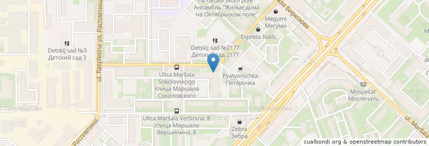 Mapa de ubicacion de Cafe de Arts en Russie, District Fédéral Central, Moscou, Северо-Западный Административный Округ, Район Щукино.