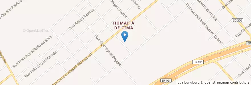 Mapa de ubicacion de Igreja Humaitá de Cima en Brasilien, Süden, Santa Catarina, Região Geográfica Intermediária De Criciúma, Microrregião De Tubarão, Tubarão.