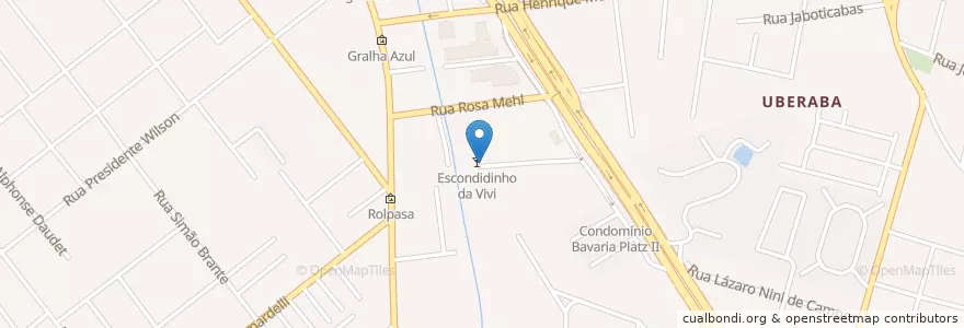 Mapa de ubicacion de Escondidinho da Vivi en Brazil, Jižní Region, Paraná, Região Geográfica Intermediária De Curitiba, Região Metropolitana De Curitiba, Microrregião De Curitiba, Curitiba.