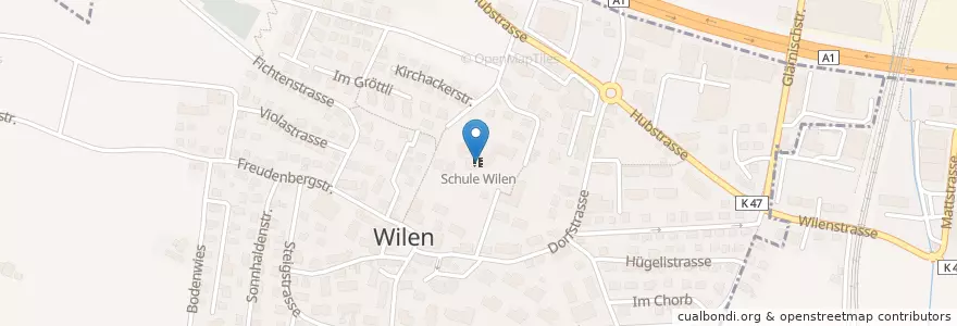 Mapa de ubicacion de Schule Wilen en Швейцария, Тургау, Bezirk Münchwilen, Wilen (Tg).