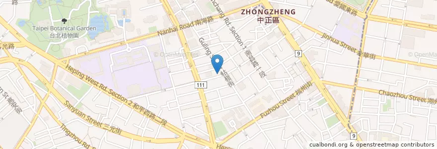 Mapa de ubicacion de 春天涼麵 en Taiwan, 新北市, Taipei, 中正區.
