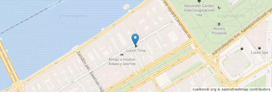 Mapa de ubicacion de Lunch Time en Russia, Northwestern Federal District, Leningrad Oblast, Saint Petersburg, Адмиралтейский Район, Адмиралтейский Округ.