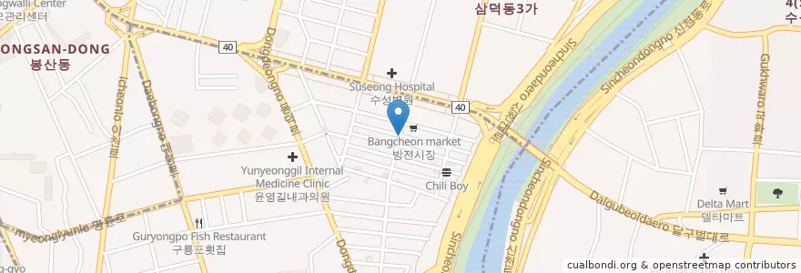 Mapa de ubicacion de 문101 en Республика Корея, Тэгу, 중구, 대봉동.