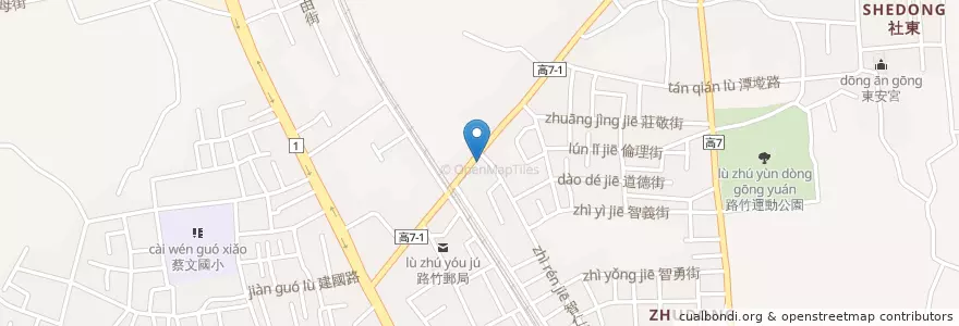 Mapa de ubicacion de 𡘙師傅 en Tayvan, Kaohsiung, 路竹區.