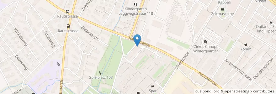 Mapa de ubicacion de Restaurant Rauti en Suíça, Zurique, Bezirk Zürich, Zürich.