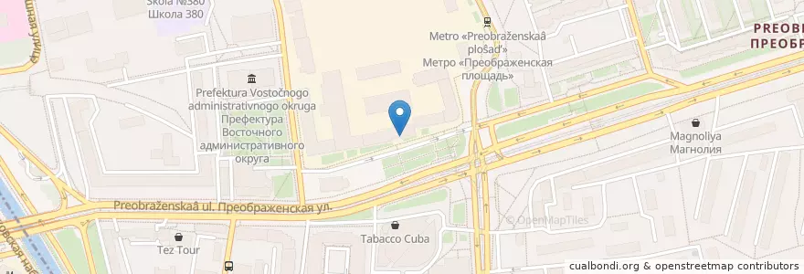 Mapa de ubicacion de Оспироги.ру en Russie, District Fédéral Central, Moscou, Восточный Административный Округ, Район Преображенское.