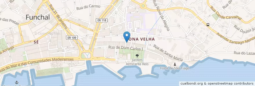 Mapa de ubicacion de O piano en Portugal, Funchal (Santa Maria Maior).