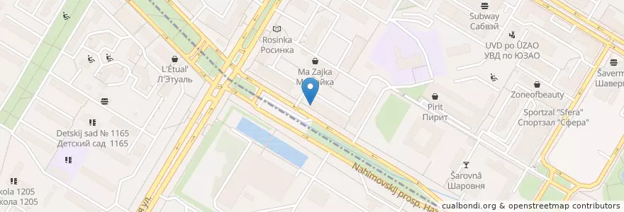 Mapa de ubicacion de Донер en Rusland, Centraal Federaal District, Moskou, Юго-Западный Административный Округ, Район Черёмушки.