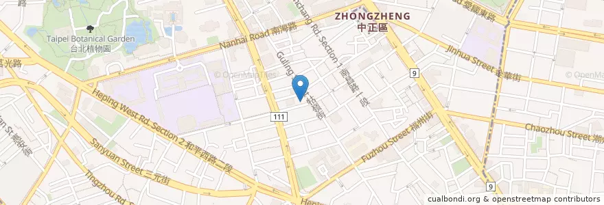 Mapa de ubicacion de 吉坤便當屋 en Тайвань, Новый Тайбэй, Тайбэй, 中正區.