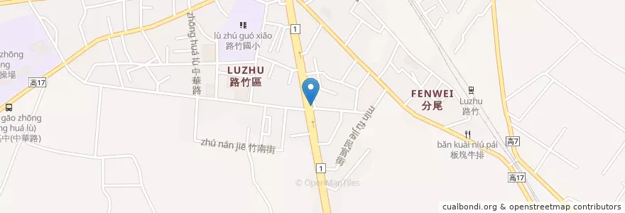 Mapa de ubicacion de 臺灣新光商業銀行 en Tayvan, Kaohsiung, 路竹區.
