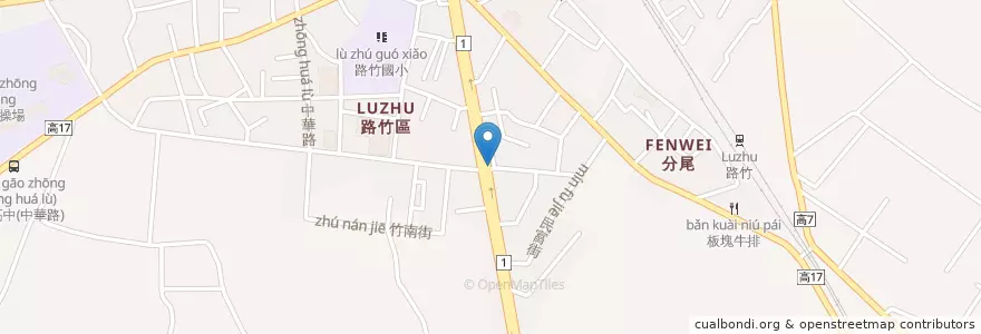 Mapa de ubicacion de 第一商業銀行 en Taiwan, Kaohsiung, Luzhu District.