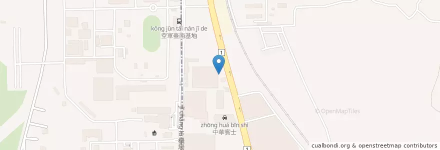 Mapa de ubicacion de 全國  台南機場站 en 臺灣, 臺南市, 仁德區.