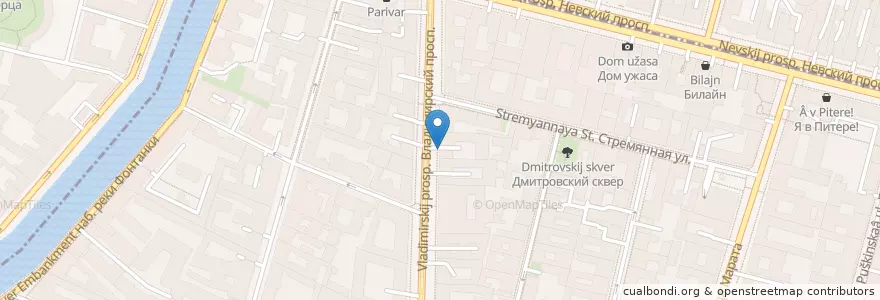 Mapa de ubicacion de Zависть en Rusia, Северо-Западный Федеральный Округ, Óblast De Leningrado, San Petersburgo, Центральный Район.
