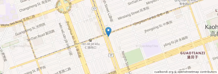 Mapa de ubicacion de 野宴日式炭火燒肉 en 臺灣, 高雄市, 苓雅區.