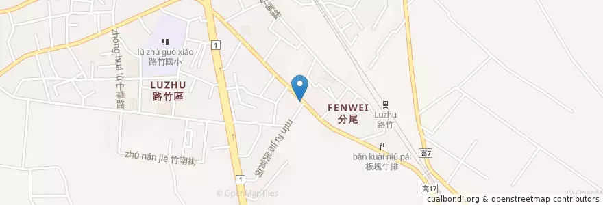 Mapa de ubicacion de 阿林虱目魚皮湯 en تایوان, کائوهسیونگ, 路竹區.