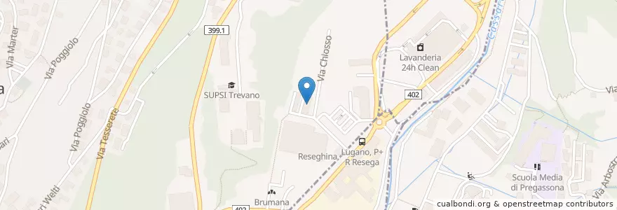 Mapa de ubicacion de Centro Veterinario Cornaredo en Switzerland, Ticino, Distretto Di Lugano, Porza.