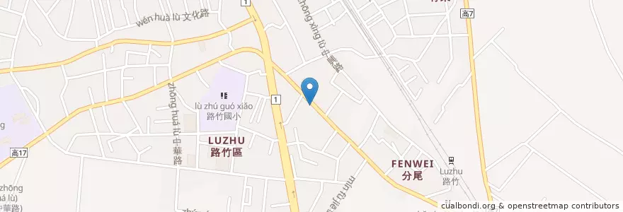 Mapa de ubicacion de 哲-筒仔米糕 en 台湾, 高雄市, 路竹区.