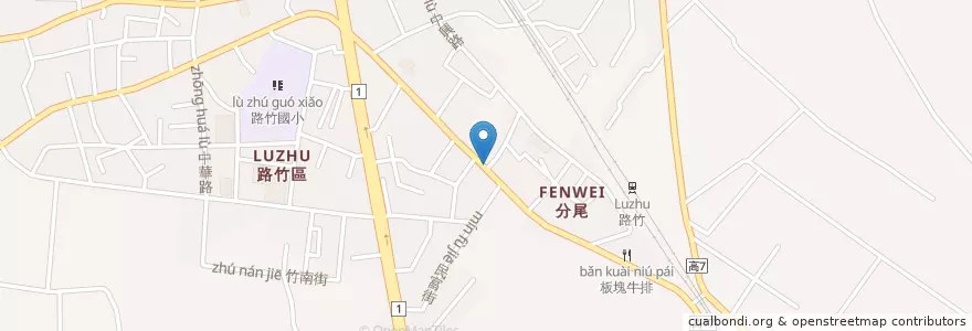 Mapa de ubicacion de 奇龍臭臭鍋 en 臺灣, 高雄市, 路竹區.