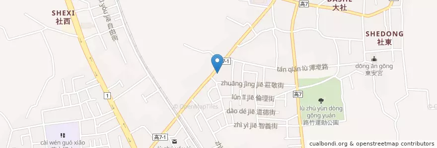 Mapa de ubicacion de 德昌藥局 en 타이완, 가오슝시, 루주구.