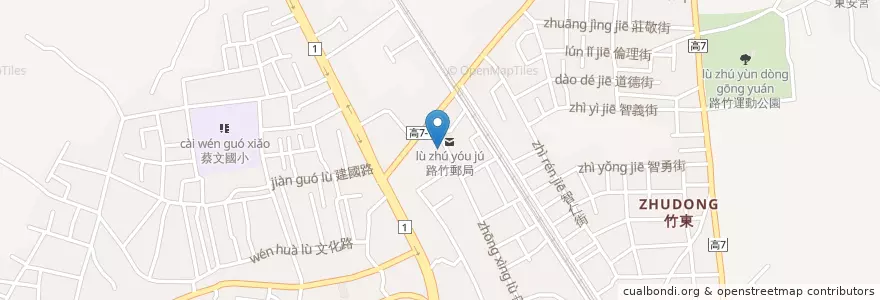 Mapa de ubicacion de 小香港便當 en تايوان, كاوهسيونغ, 路竹區.