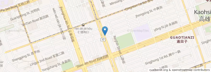 Mapa de ubicacion de 摩斯漢堡 en 타이완, 가오슝시, 링야구.
