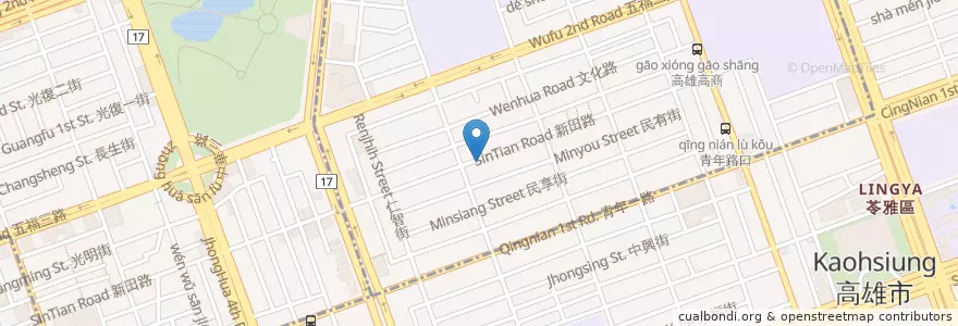 Mapa de ubicacion de 那個年代杏仁豆腐 en 臺灣, 高雄市, 新興區, 苓雅區.