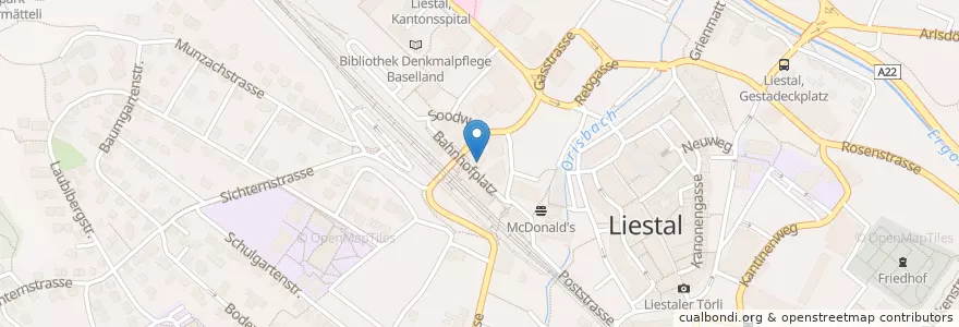 Mapa de ubicacion de Migros Bank en Switzerland, Basel-Landschaft, Bezirk Liestal, Liestal.