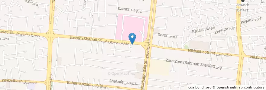 Mapa de ubicacion de داروخانه دکتر قدرت نما en イラン, エスファハーン, شهرستان اصفهان, بخش مرکزی شهرستان اصفهان, اصفهان.