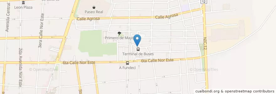Mapa de ubicacion de UNO La terminal en Nicaragua, Leon, Leon (Municipality).