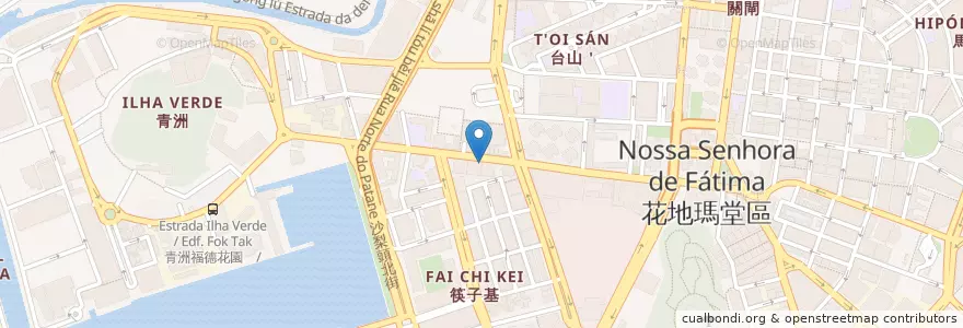 Mapa de ubicacion de 新華學校小幼部 en China, Macau, Guangdong, Municipality Of Macau, Zhuhai City, Xiangzhou District, 花地瑪堂區 Nossa Senhora De Fátima.