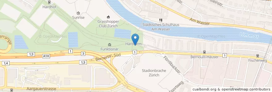 Mapa de ubicacion de Wasserspiel en Schweiz/Suisse/Svizzera/Svizra, Zürich, Bezirk Zürich, Zürich.