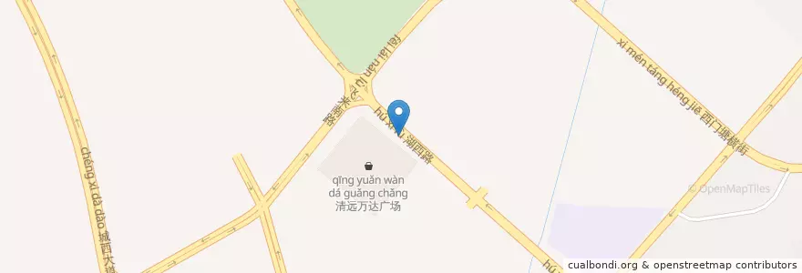 Mapa de ubicacion de 万达广场 en چین, گوانگ‌دونگ, 清远市 (Qingyuan), 清城区 (Qingcheng), 凤城街办.