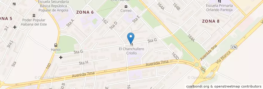 Mapa de ubicacion de El Chanchullero Criollo en キューバ, La Habana, Habana Del Este, Zona 6.