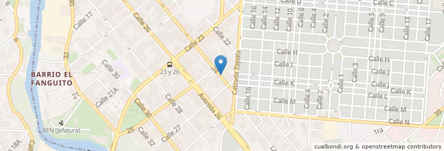 Mapa de ubicacion de Posta Medica. Girón. en Cuba, L'Avana, Plaza De La Revolución.