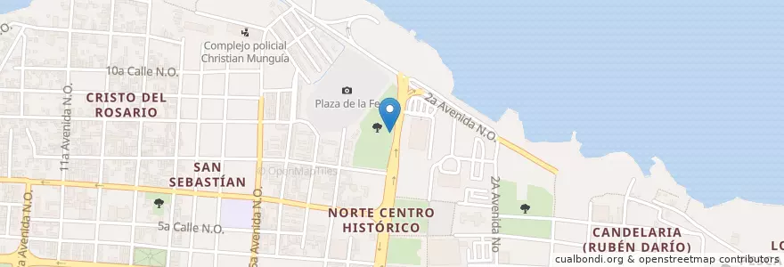 Mapa de ubicacion de Plaza La Fe en 니카라과, Departamento De Managua, Managua (Municipio).