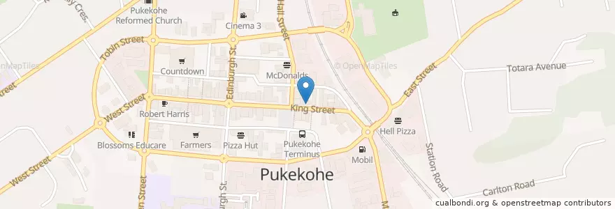 Mapa de ubicacion de Pukekohe Dental en Nova Zelândia, Auckland, Franklin.
