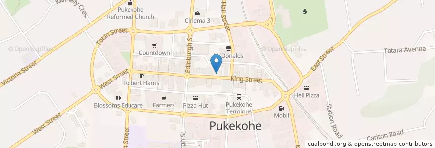 Mapa de ubicacion de The Bakehouse Cafe en Новая Зеландия, Auckland, Franklin.