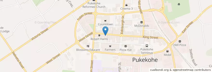 Mapa de ubicacion de Kiwibank en Nueva Zelanda, Auckland, Franklin.