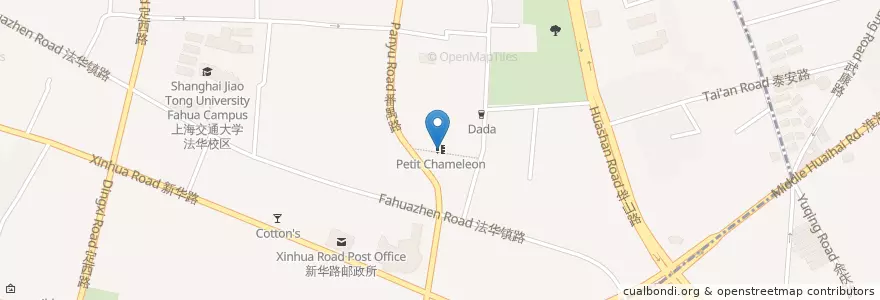 Mapa de ubicacion de Petit Chameleon en الصين, شانغهاي, 长宁区.