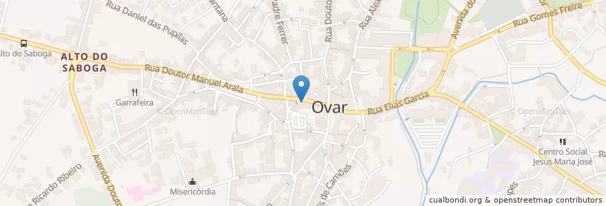 Mapa de ubicacion de O Palheiro en Portugal, Aveiro, Centro, Baixo Vouga, Ovar, Ovar, São João, Arada E São Vicente De Pereira Jusã.