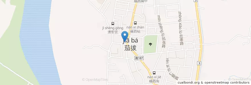 Mapa de ubicacion de 保安中藥行 en تایوان, 臺南市, 楠西區.